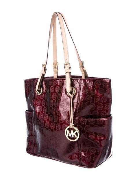 michael kors leather tote|michael kors large monogram tote.